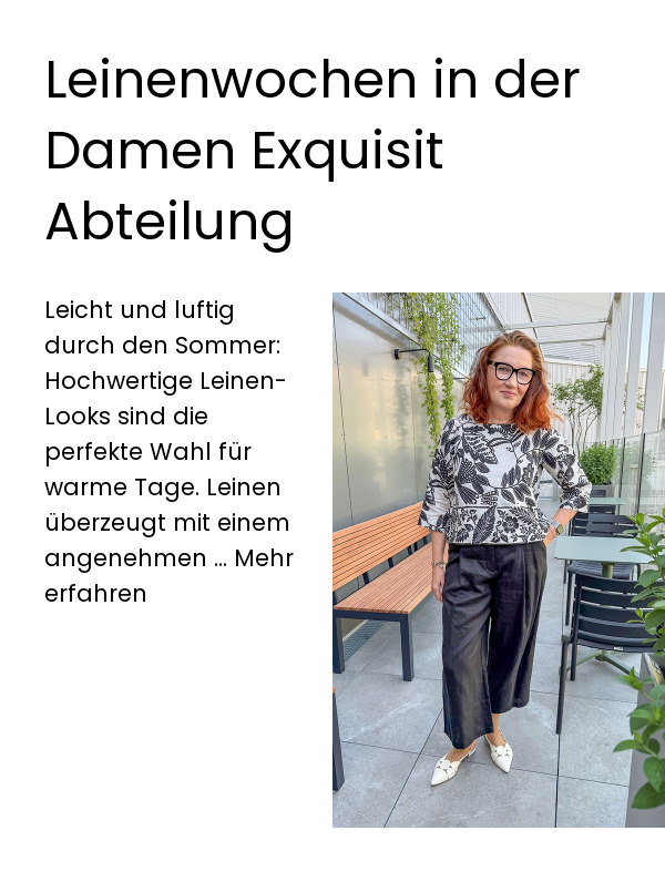 Leinenwochen in der Damen Exquisit Abteilung - 20% Rabatt